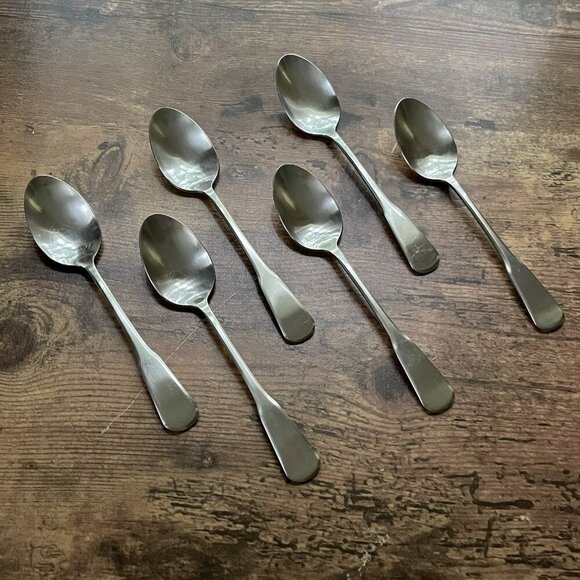 6 Oneida Deluxe Stainless Steel Independence Teaspoons 6" Replacement Flatware - Picture 1 of 5